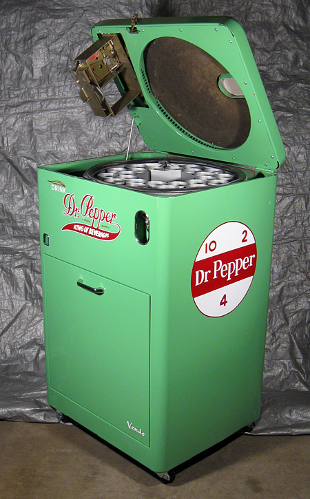 Dr. Pepper Vendo 23 Spintop - Open Top Side View