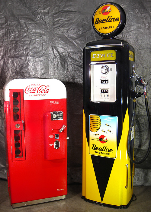 Tokheim 39 Tall Beeline Gas Pump And Coca Cola Vendo 81