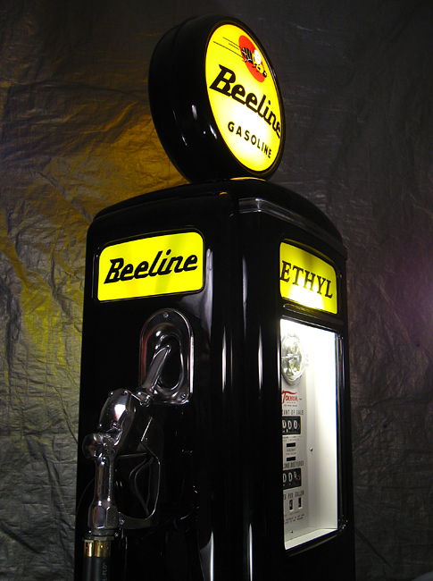 Tokheim 39 Tall Beeline Gas Pump - Illuminated