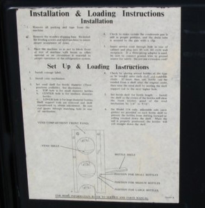 Pepsi Cola Vendo 63 Loading Instructions